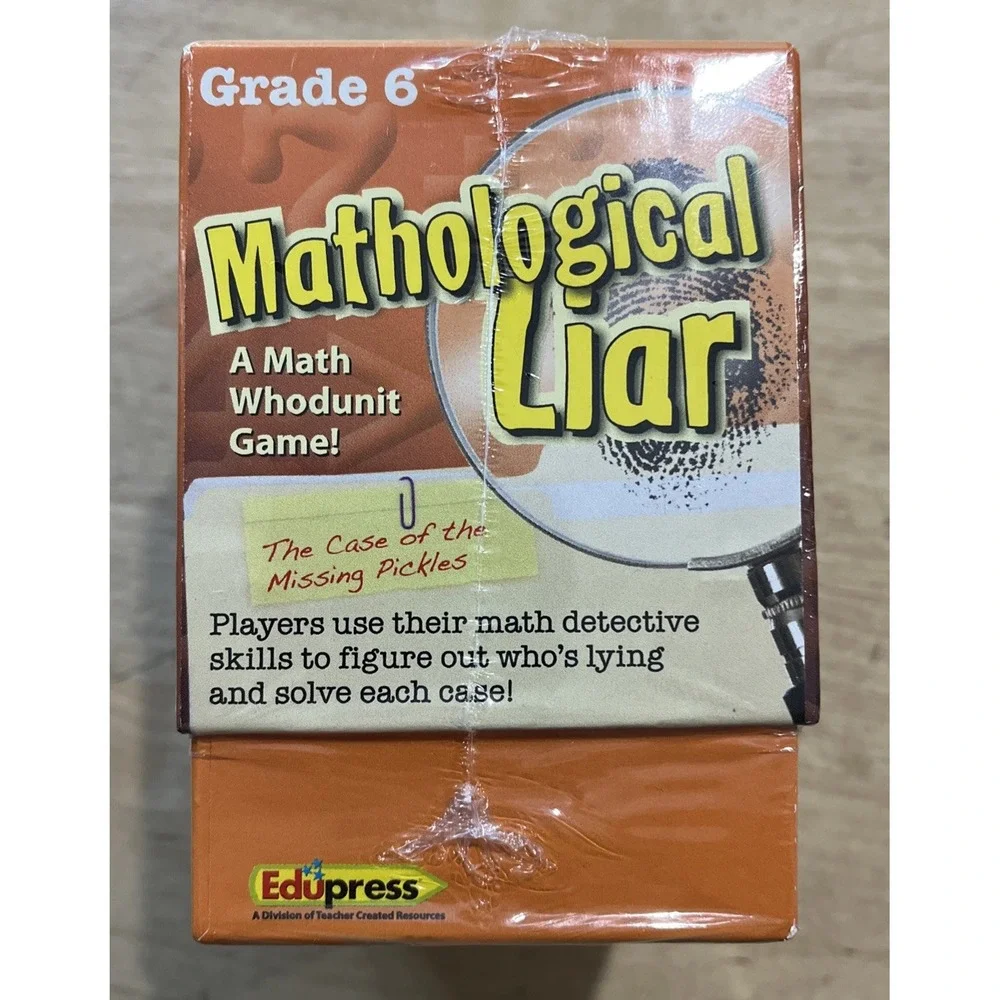 Mathological Liar Math Whodunit Card Game Grade 6 by Edupress New‎ Sealed